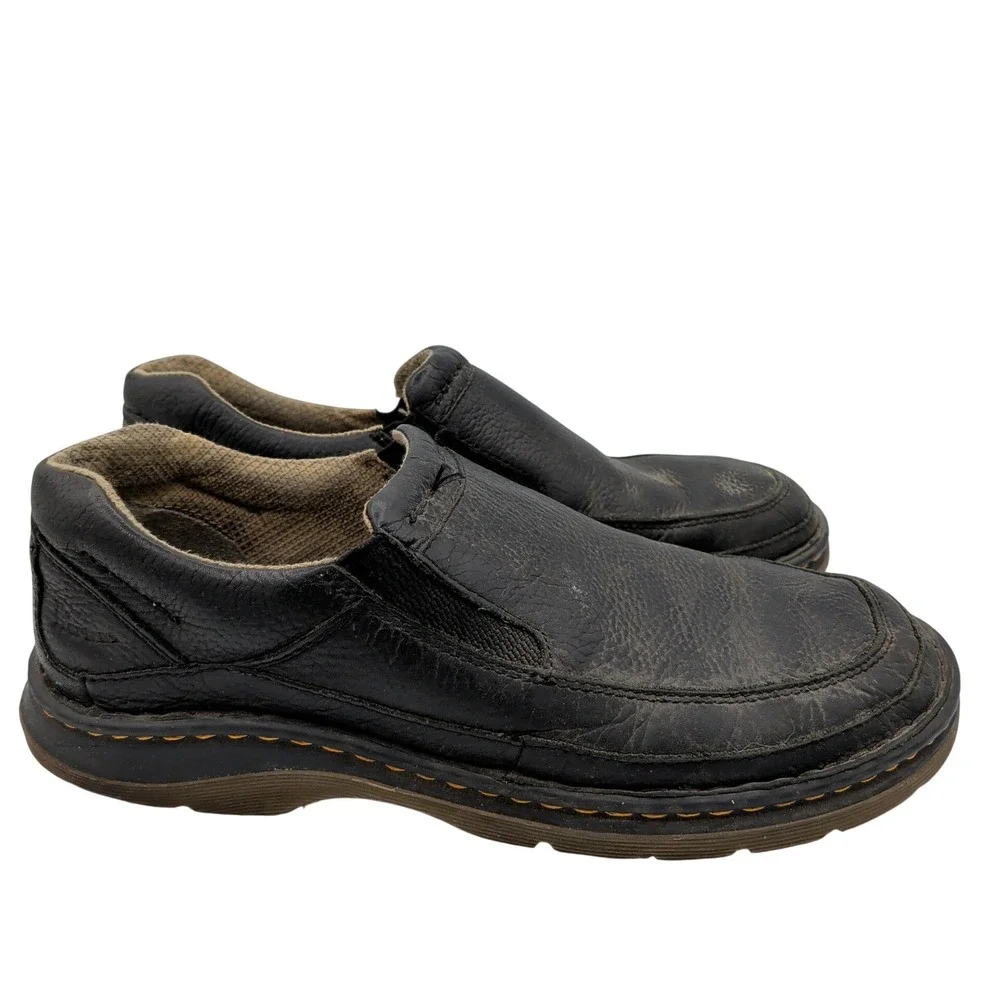 Dr. Martens 11198 Mens Black Leather Slip On Loafers Size 12 UK 11 AirWair Shoes
